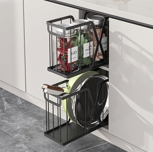 2pcs pull out basket - out,