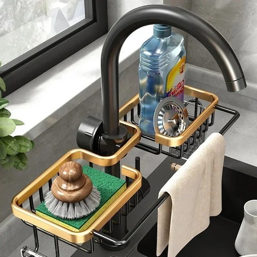 Aluminum kitchen sink caddy - aluminum,